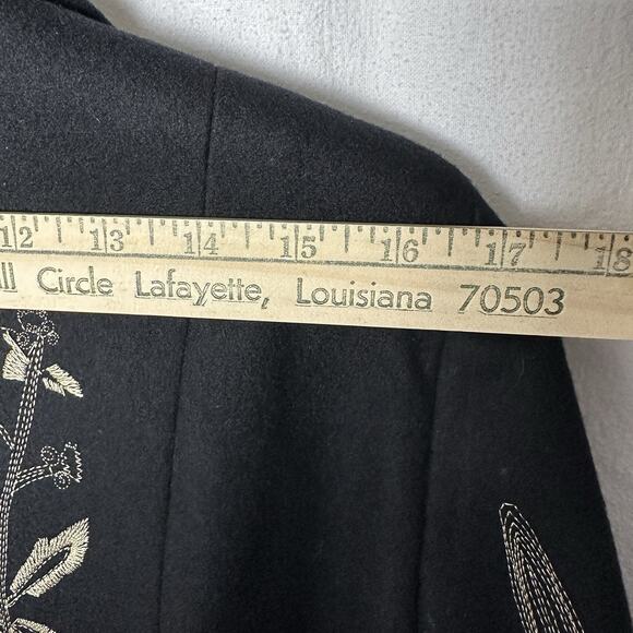 VTG Nygard Collection Black Wool Blend Lined Jacket XL Gold Floral Embroidered - Picture 7 of 11